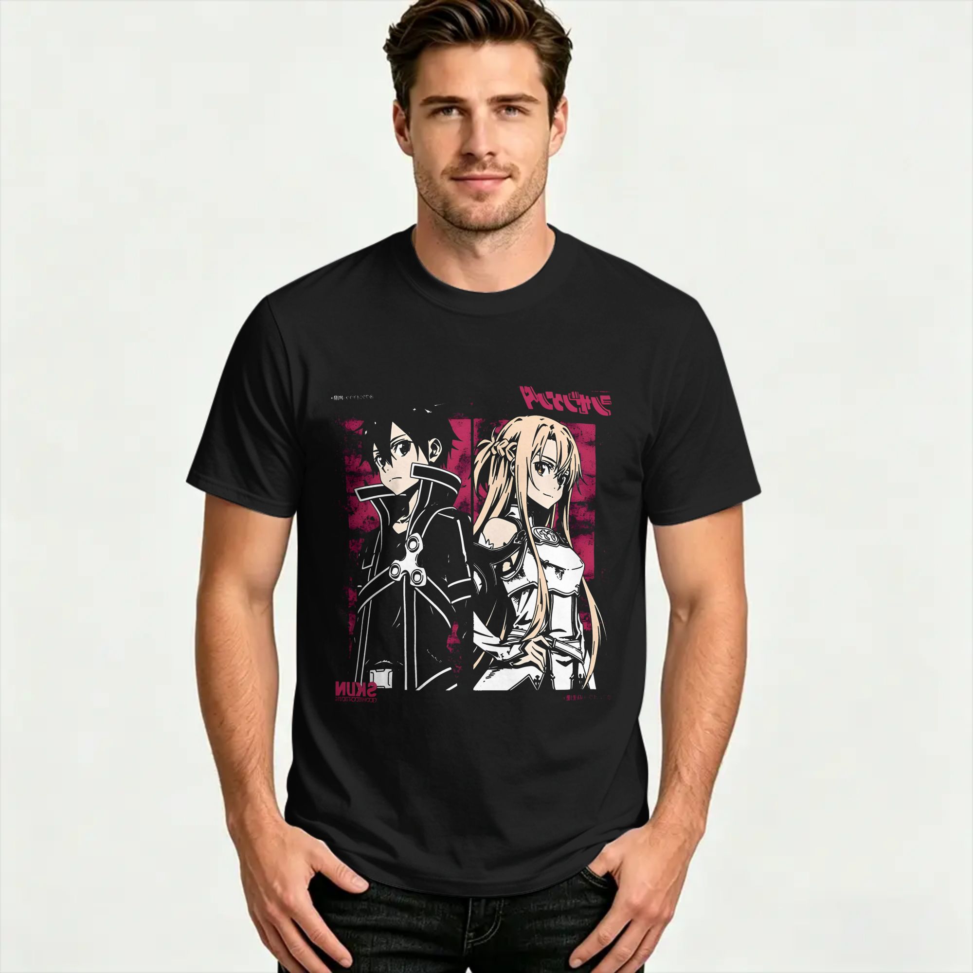 kirito and asuna Cotton T-Shir - đánh giá và giá Summer Clothing Wholesale