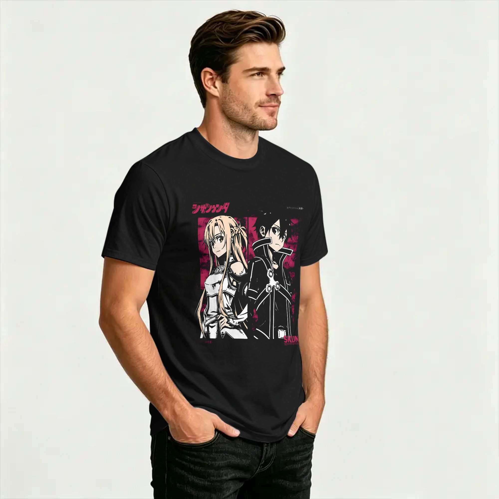 kirito and asuna Cotton T-Shir - đánh giá và giá Summer Clothing Wholesale